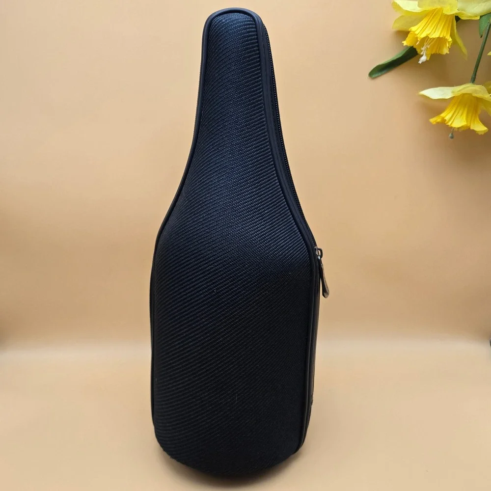 CaddyO Products Wine Bottle Carrier Bag Zipper‎ Black Nylon with Corkscrew NWOT